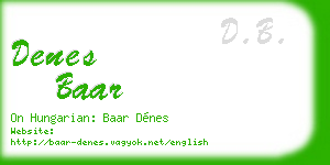 denes baar business card
