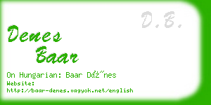 denes baar business card